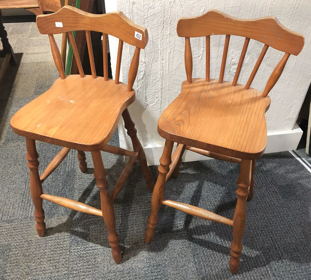 Pair of Stick Back Bar Stools Image 1++