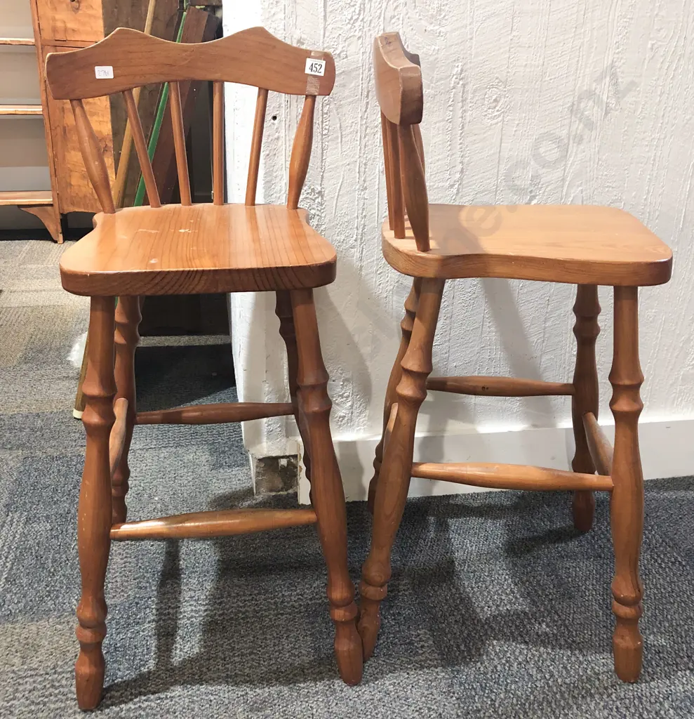 Pair of Stick Back Bar Stools Image 1++