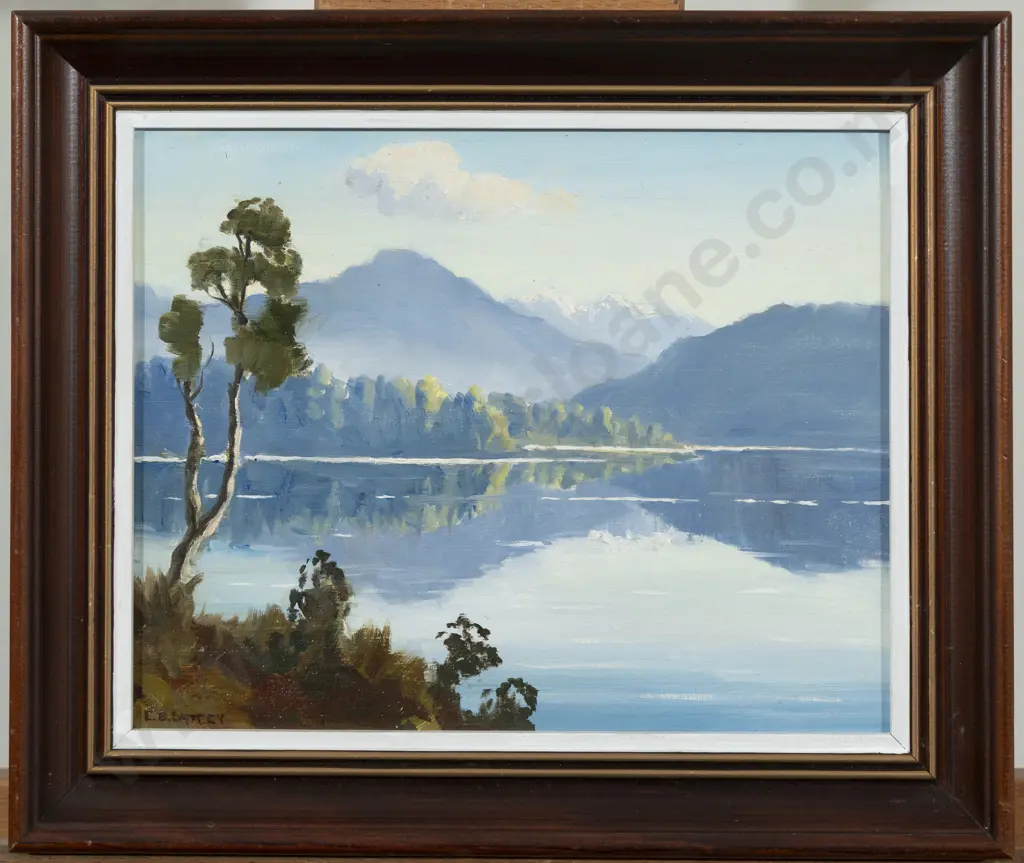 E B Lattey (1899 - 1986) - Lake Mapourika Westland Image 1++
