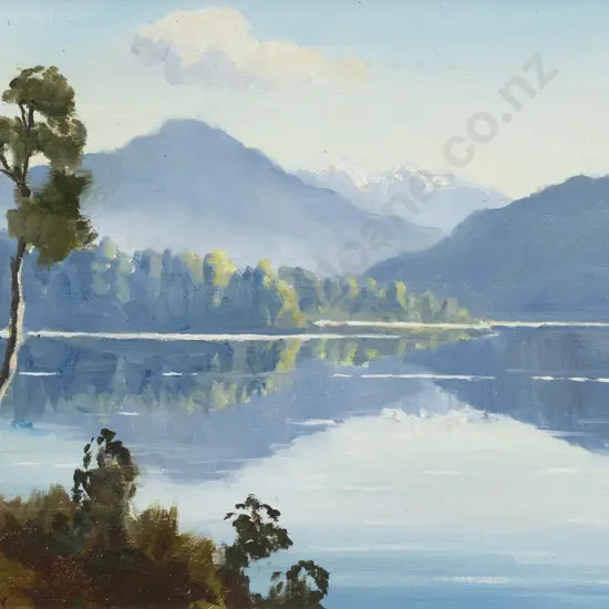 E B Lattey (1899 - 1986) - Lake Mapourika Westland