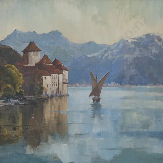 Leslie Board (Australian 1883 - 1935) - Castle of Chilon Lake Lucerne
