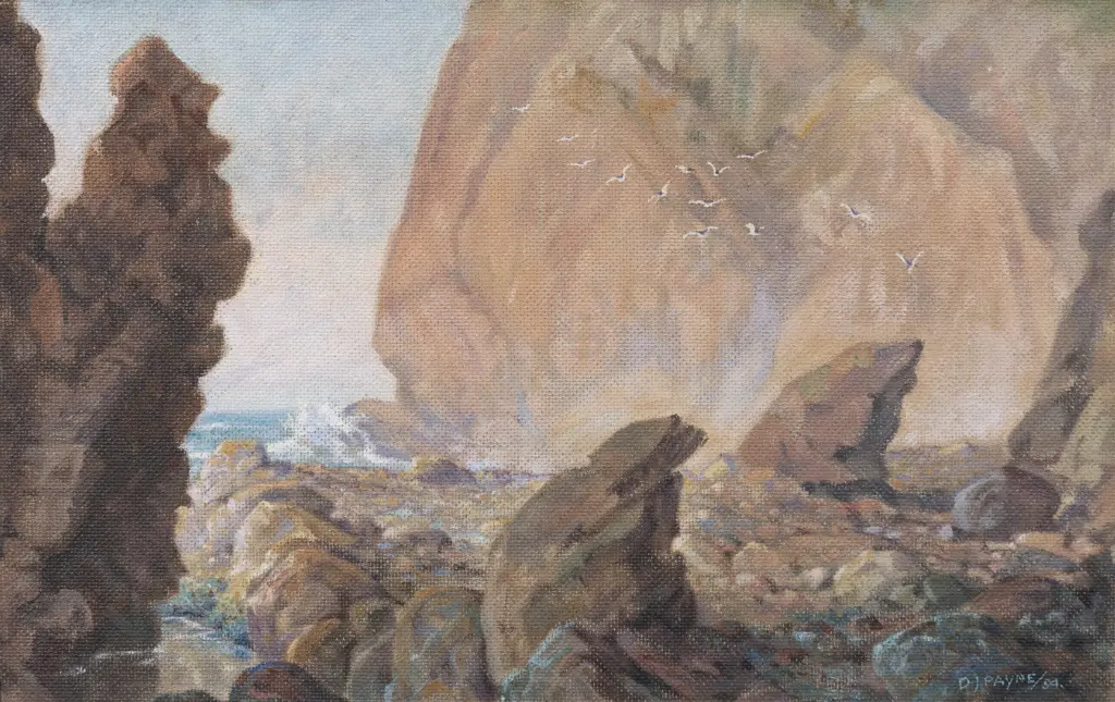 D J Payne (1880 - 1959) - Rocks Low Tide Image 1++