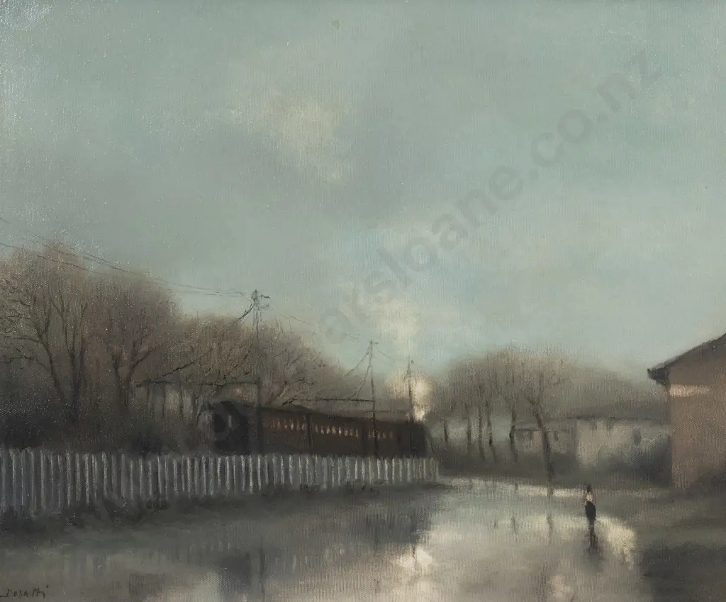 Walter Dusatti (Italian b 1930) - La Mio Piccola Stazione Image 1++
