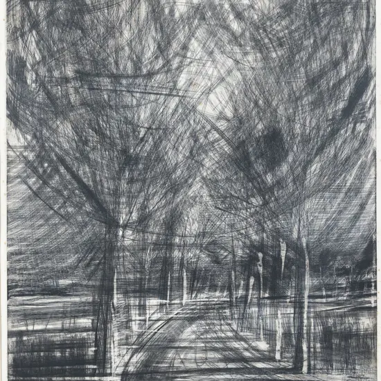 John Drawbridge (1930 - 2005) - Approach to St Andre (a/f)