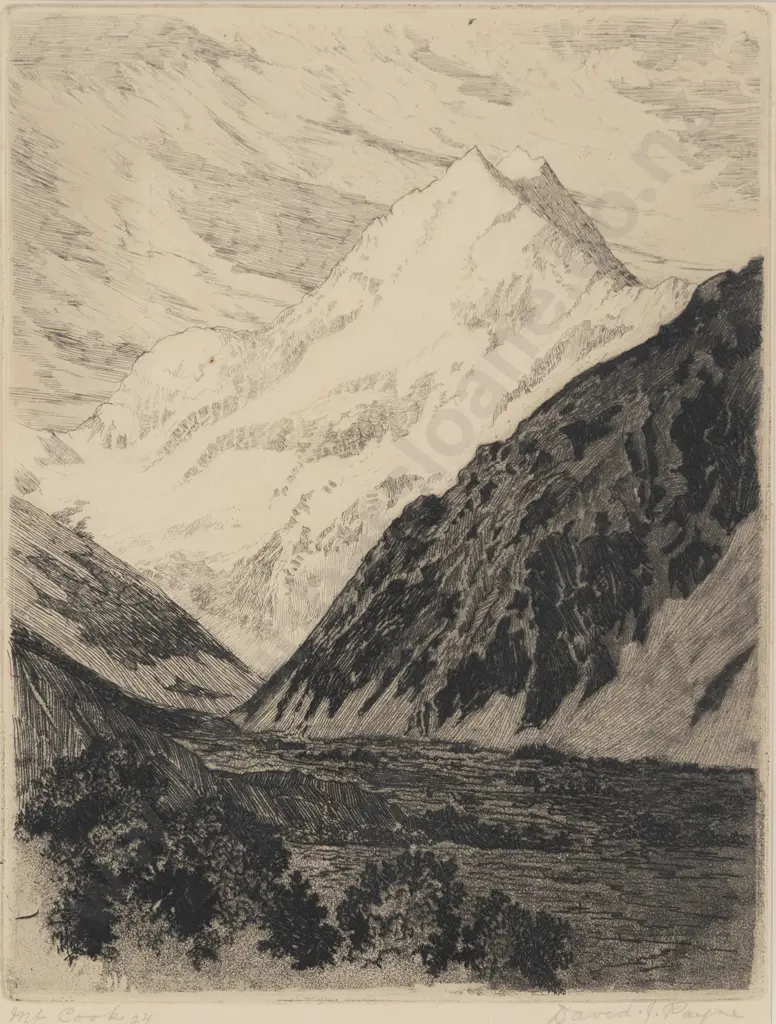 David J Payne (1880 - 1959) - Mt Cook Image 1++