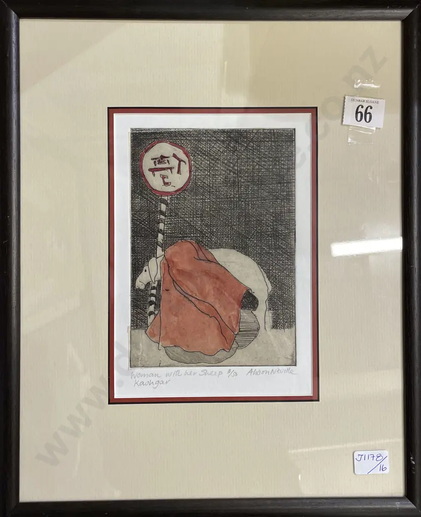 Alison Neville - Woman With Her Sheep Kashgar - Etching Image 1++
