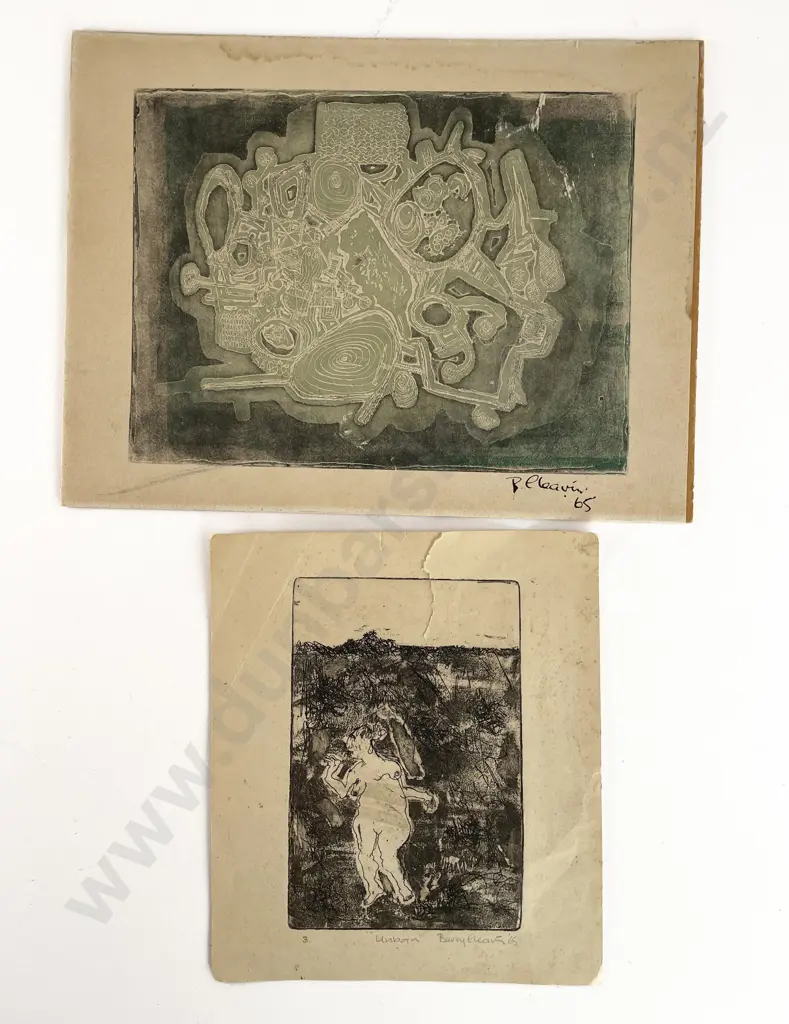 Barry Cleavin - Two Unframed Works Image 1++