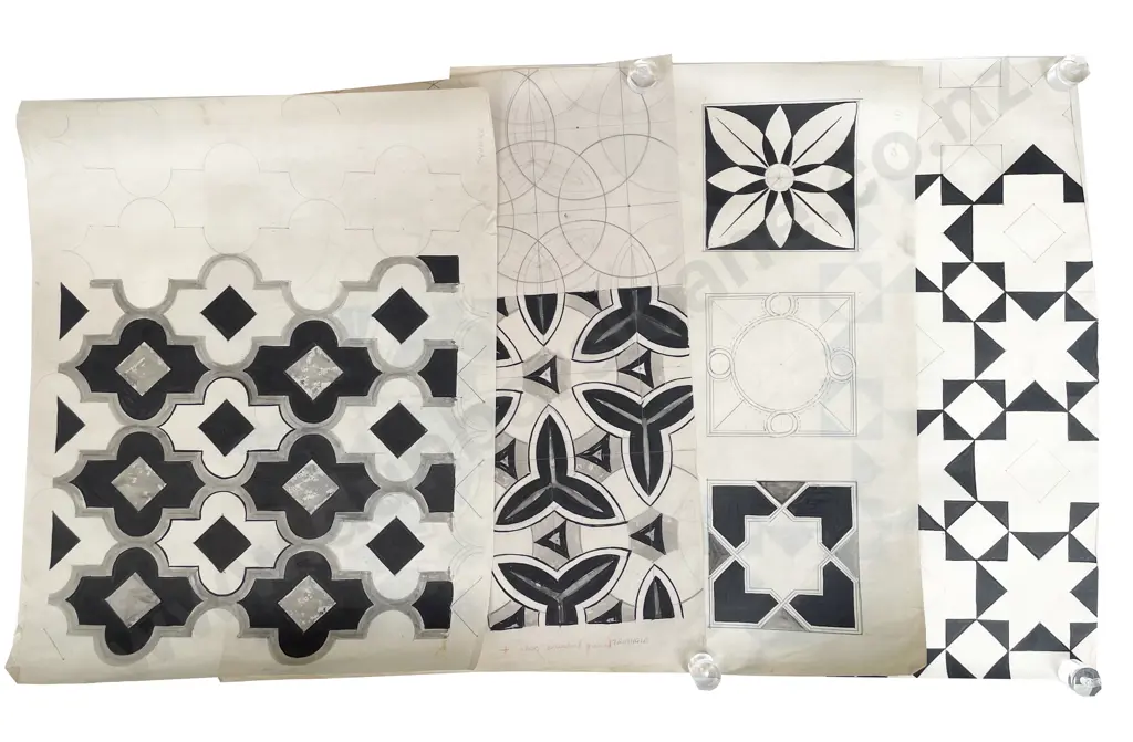 John Weeks (1888 - 1965) - Fourteen Various Geometric Designs (unframed) Image 1++