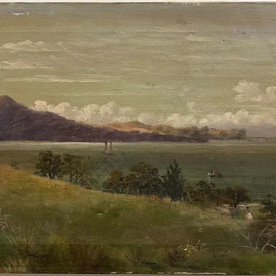 J D Perrett (1859 - 1937) - Coastal Scene with Boats
