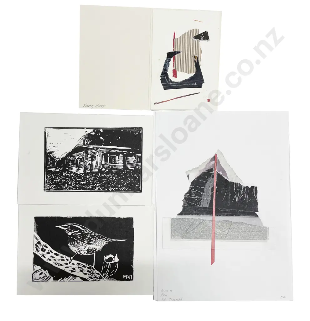 Four Small Unframed Artworks Image 1++