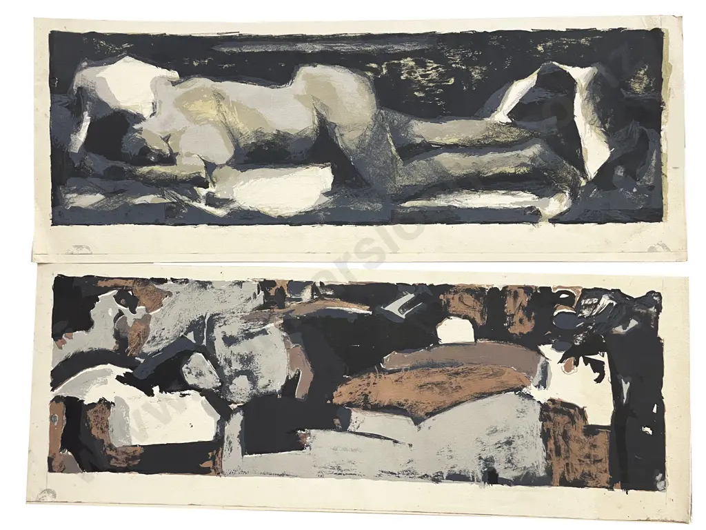 Unknown Artist - Pair Nude Studies (unframed) Image 1++