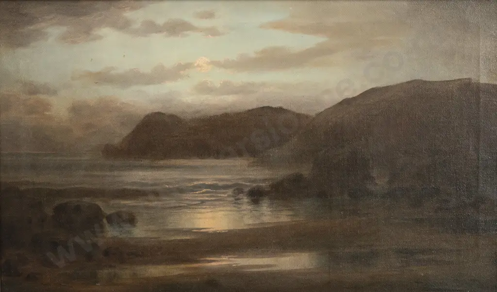 William Allen Bollard (1869 - 1943) - Moonlit Coast Image 1++