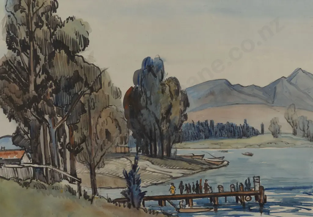 Frank Gross (1908 - 1963) - Lake Scene Image 1++