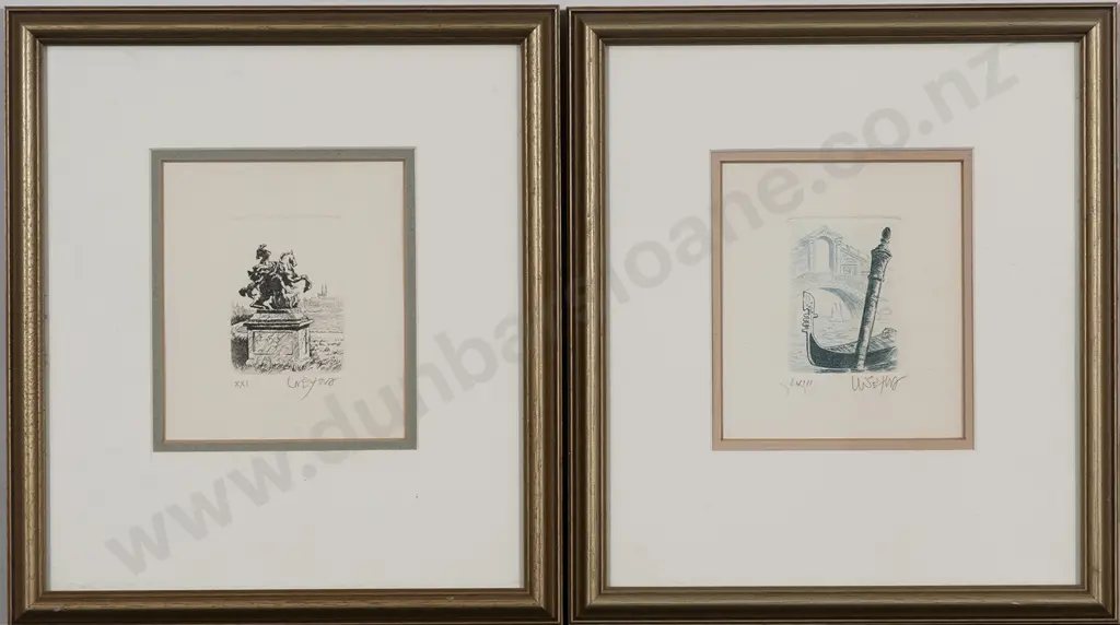 Pair European Etchings Image 1++