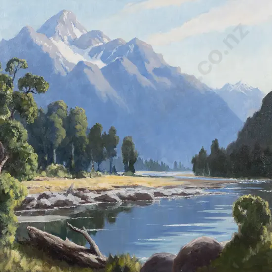 E B Lattey (1899 - 1986) - Summer Morning Hollyford Valley