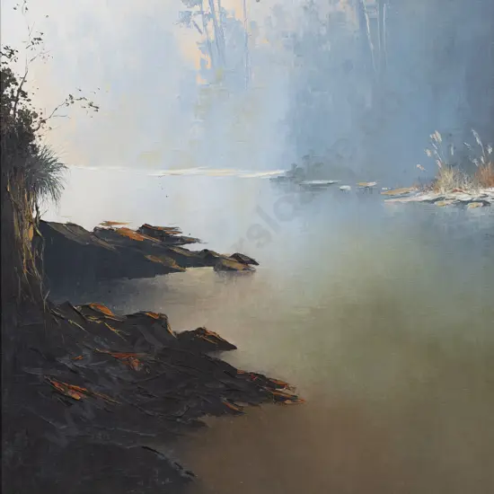 Michael Ponder (b 1943) - Morning Mist (Pelorus River)