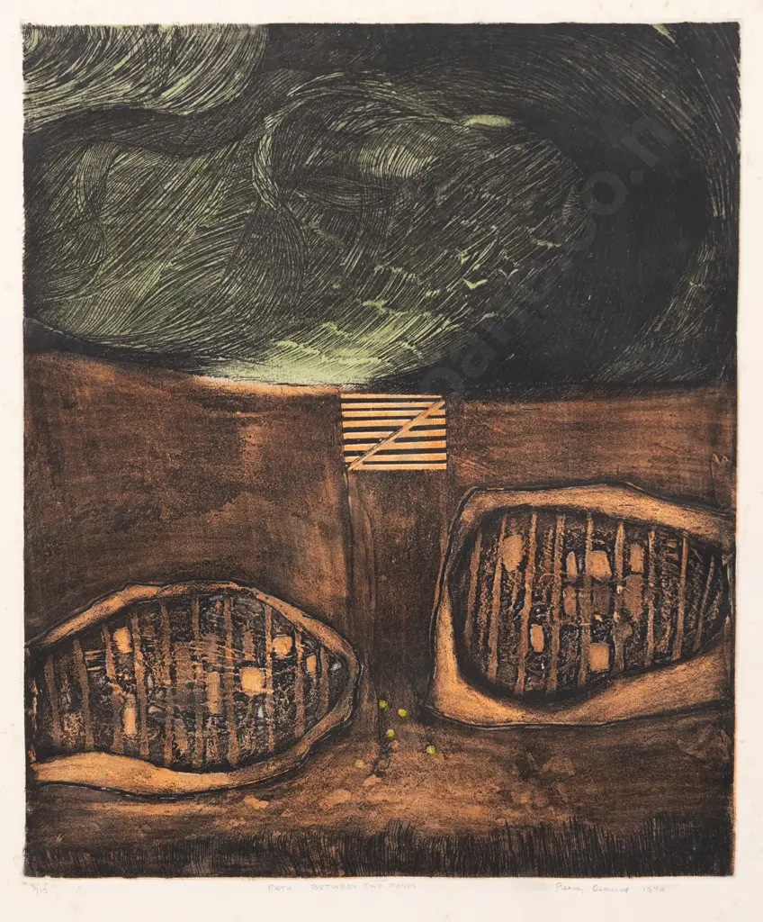 Penny Ormerod (1922 - 1988) - Path Between Two Ponds Image 1++