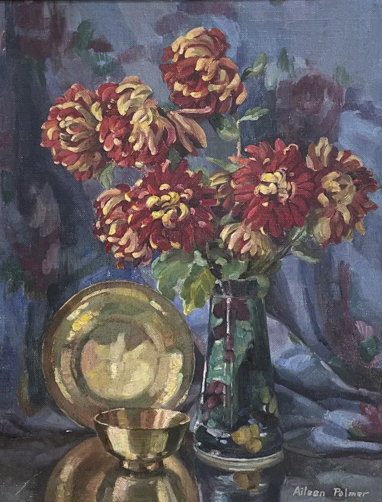 Aileen Palmer - Red Chrysanthemums Image 1++