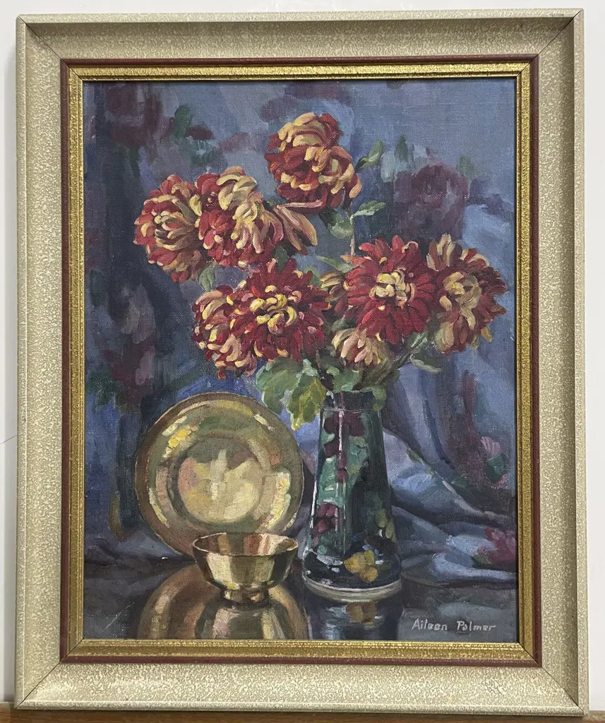 Aileen Palmer - Red Chrysanthemums Image 1++