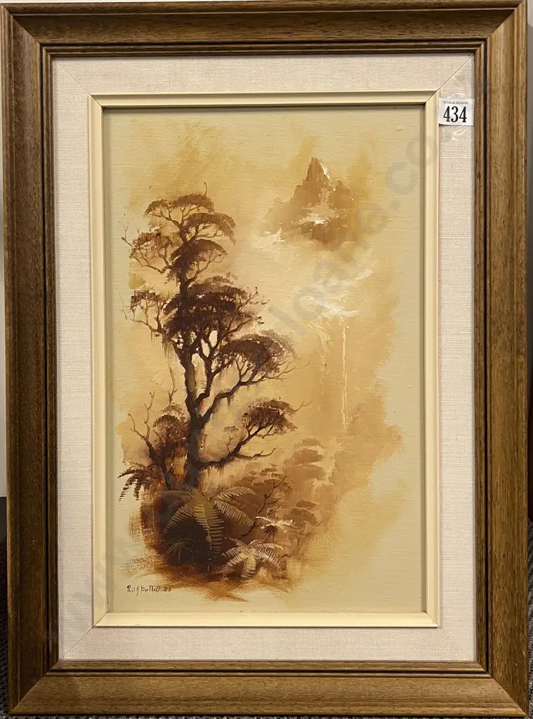 Neil Bartlett - Sepia Forest Landscape - Oil on Board Image 1++