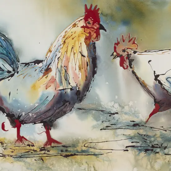 Estelle Fraser - Rooster & Chicken
