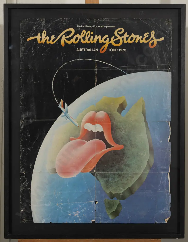The Rolling Stones Australian Tour 1973 Framed Poster Image 1++