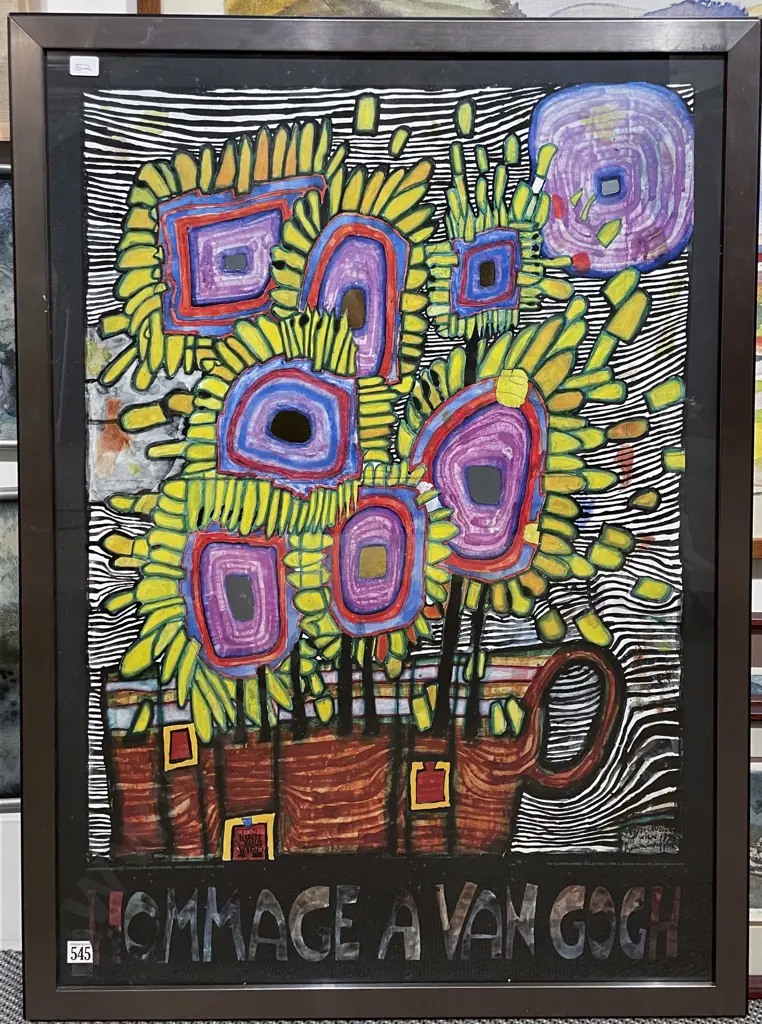 Hundertwasser (1928-2000) - Hommage A Van Gogh Image 1++