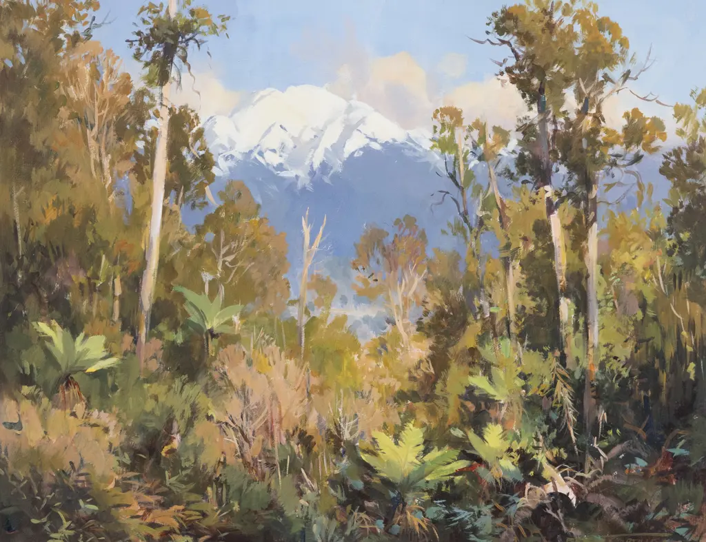 Brent Trolle (b 1947) - Warm Afternoon Looking Across the Kokatahi Valley Image 1++