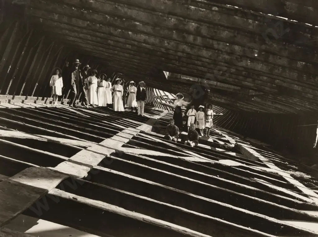 Leslie Adkin (1888 - 1964) - Between the Decks of the Hyderabad 1909 Image 1++