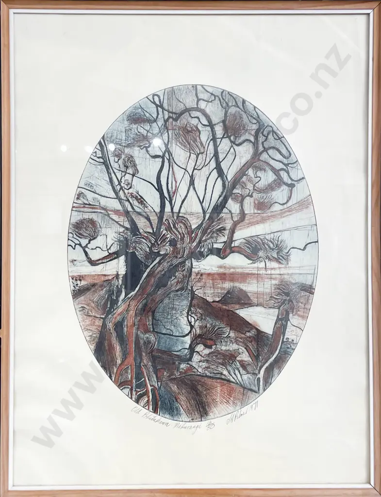 Stanley Palmer - Old Pohutakawa - Mahurangi - Etching Image 1++