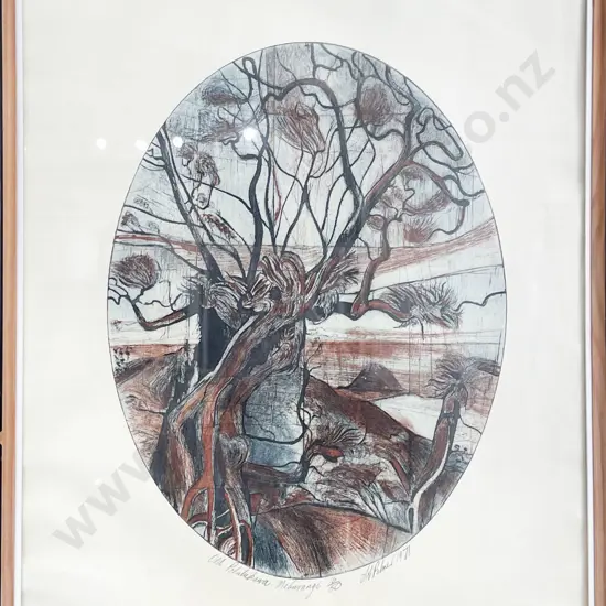 Stanley Palmer - Old Pohutakawa - Mahurangi - Etching