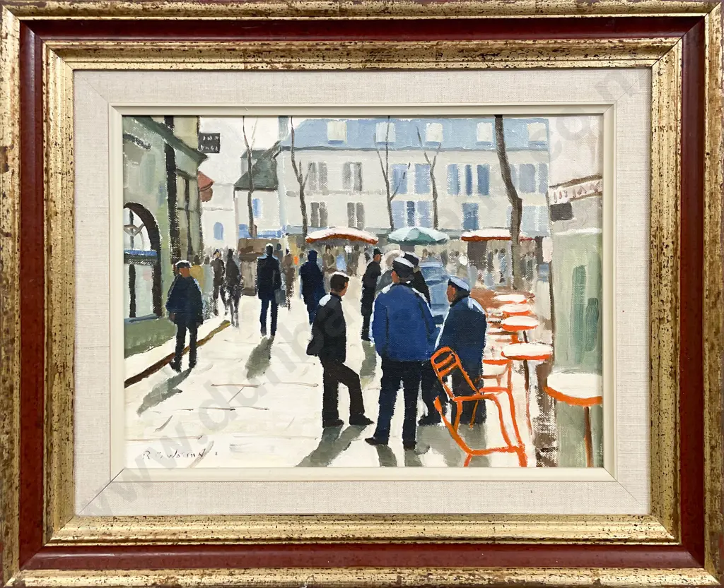 R B Watson (1911 - 2002) - Place De Tertre Paris - Oil on Board Image 1++