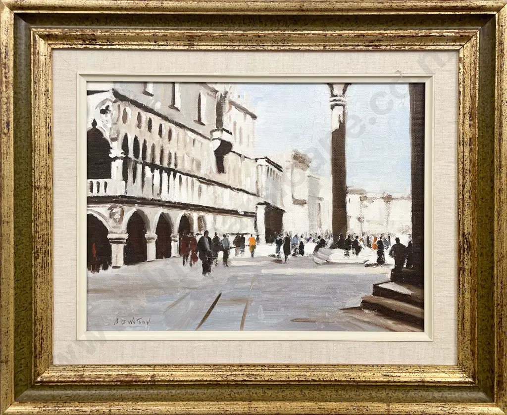 R B Watson (1911 - 2002) - Evening Light Venice - Oil on Board Image 1++