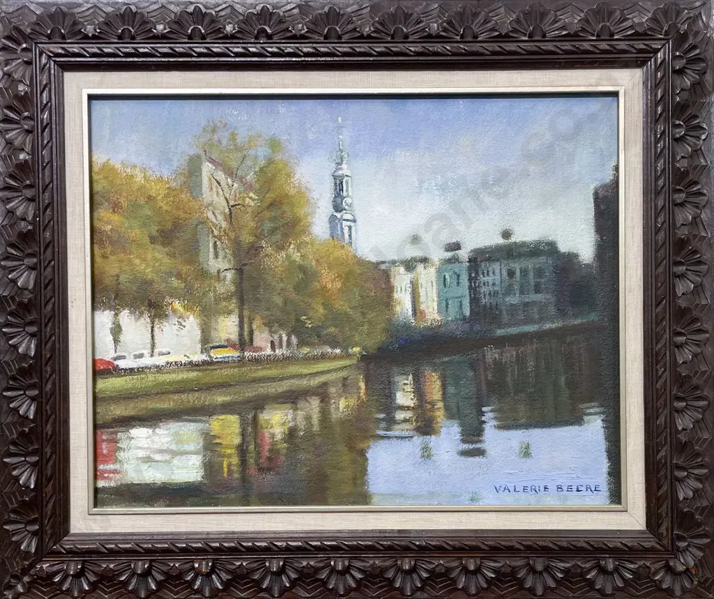 Valerie Beere - Waterfront Amsterdam - Oil on Board Image 1++