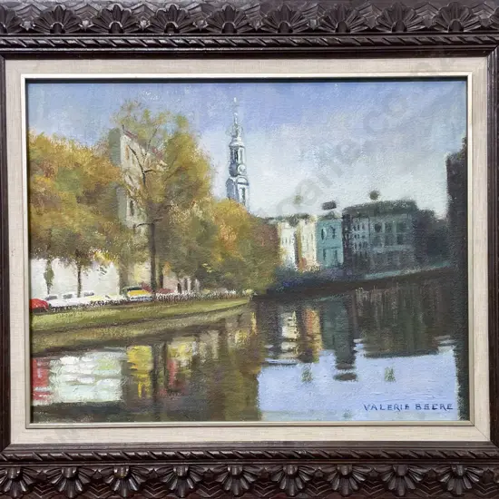 Valerie Beere - Waterfront Amsterdam - Oil on Board
