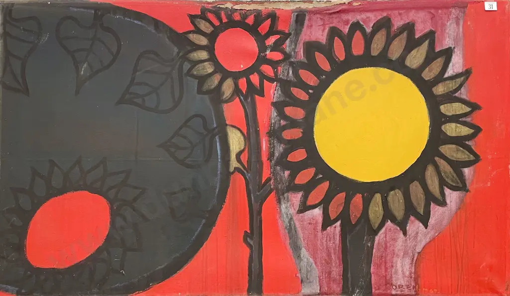 D Coren - Sunflowers - Oil on Canvas a/f Image 1++