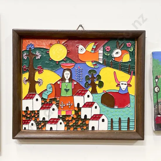 Two Framed Tiles & Other