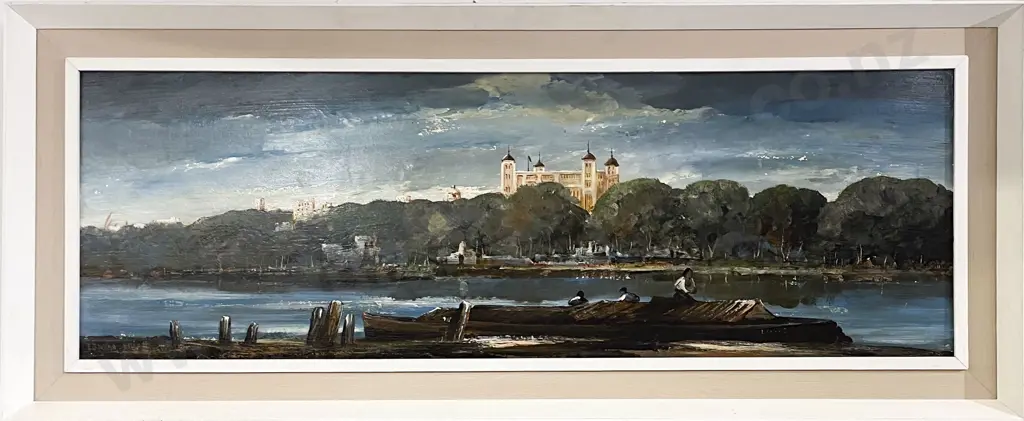 Edward Elliott - Thames London - Oil on Board Image 1++