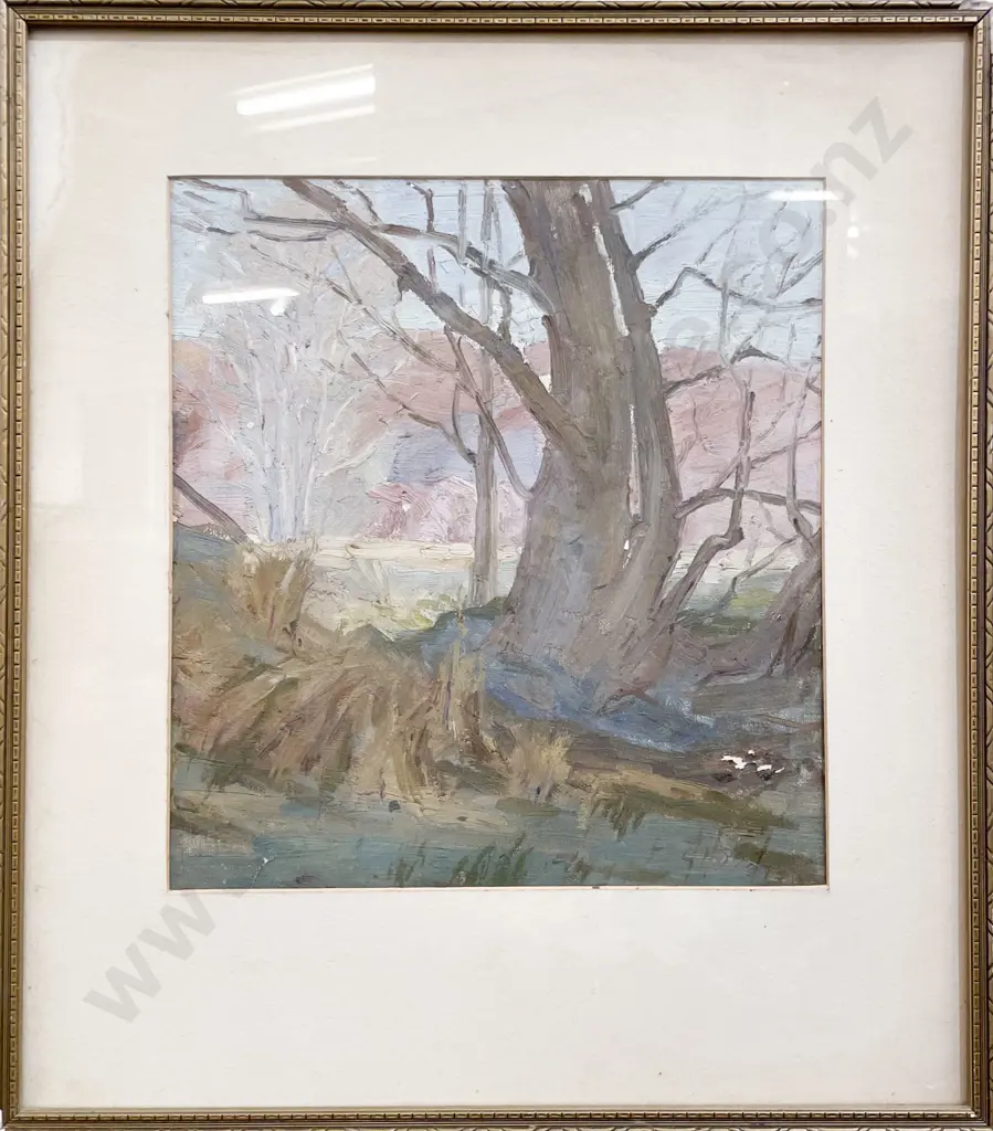 E G Hood - Tree Study - Oil on Board Image 1++