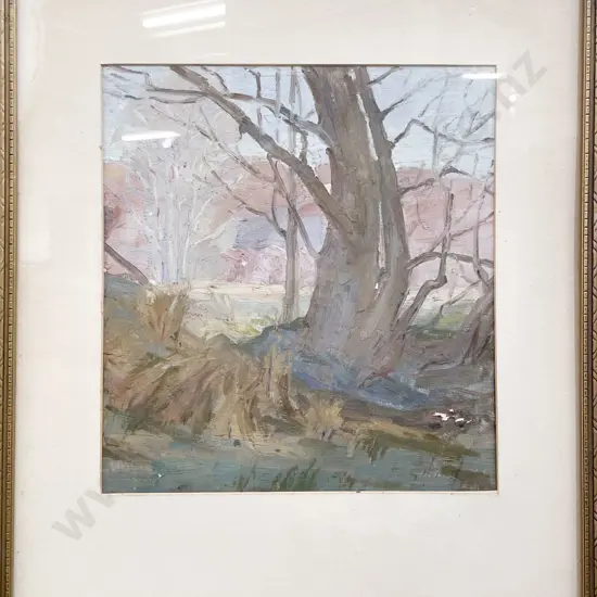 E G Hood - Tree Study - Oil on Board