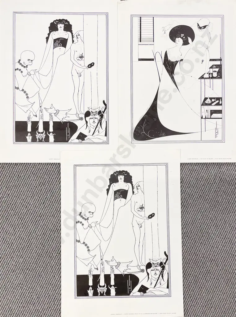 Aubrey Beardsley -  Two Illustrations for Salome by Oscar Wilde (unframed) Image 1++