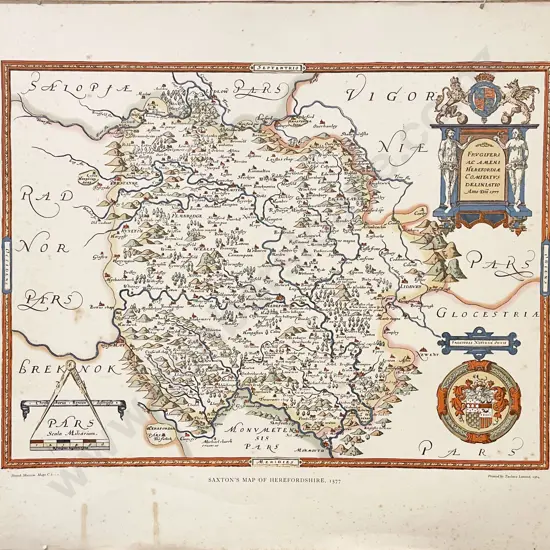 Framed Antique Map of Herefordshire