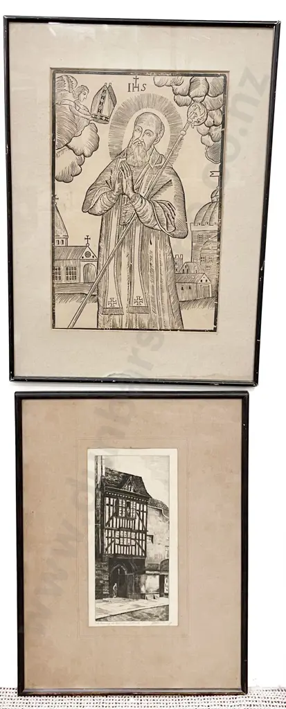 C17th Woodblock Portrait of a Saint Image 1++