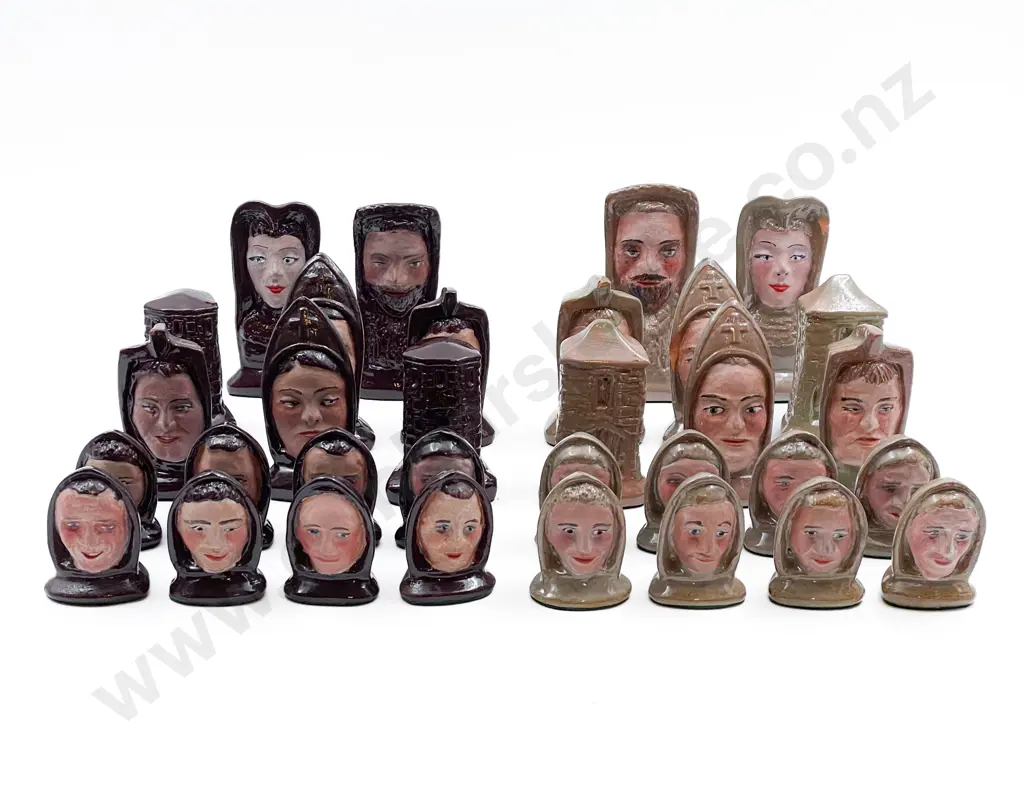 Unidentified Pottery Hand Made Chess Set Image 1++