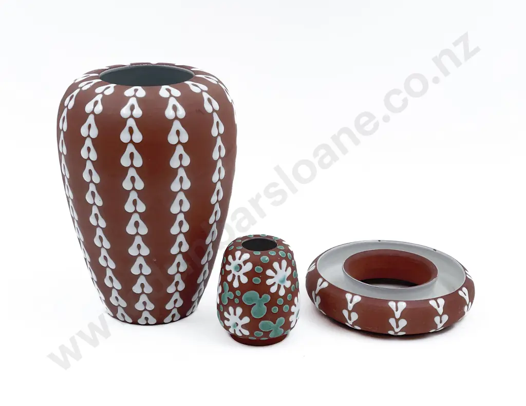 Danish Zeuthen Terra Cotta and Enamel Glaze Vase Image 1++