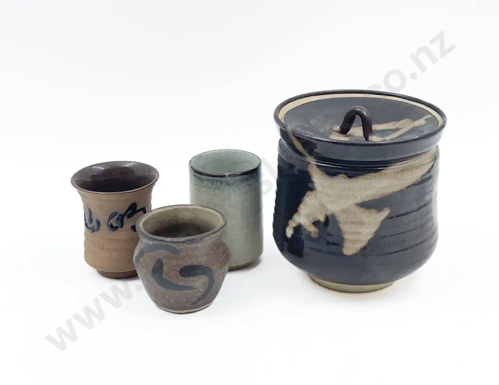 Japanese Pottery Lidded Crock Image 1++