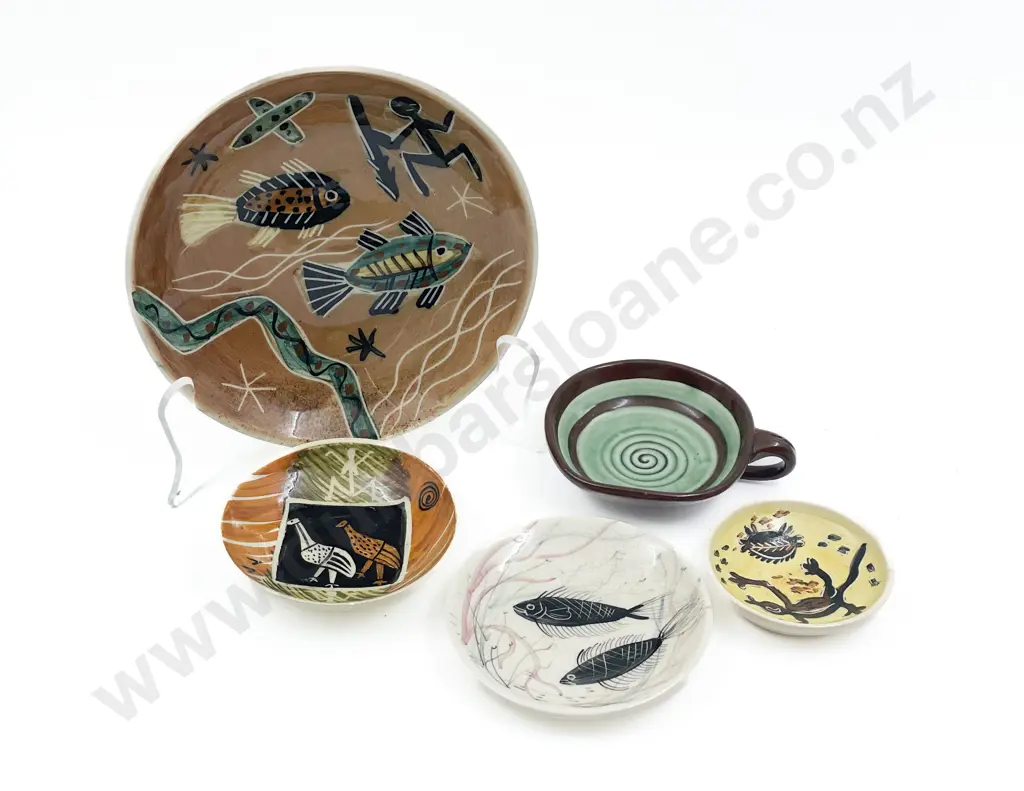 Australian Hand Painted Five Assorted Dishes Image 1++