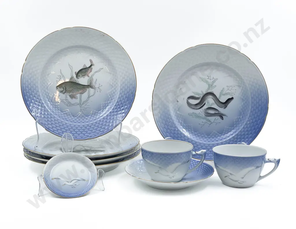 Five Royal Copenhagen Fish Decorated Plates Image 1++