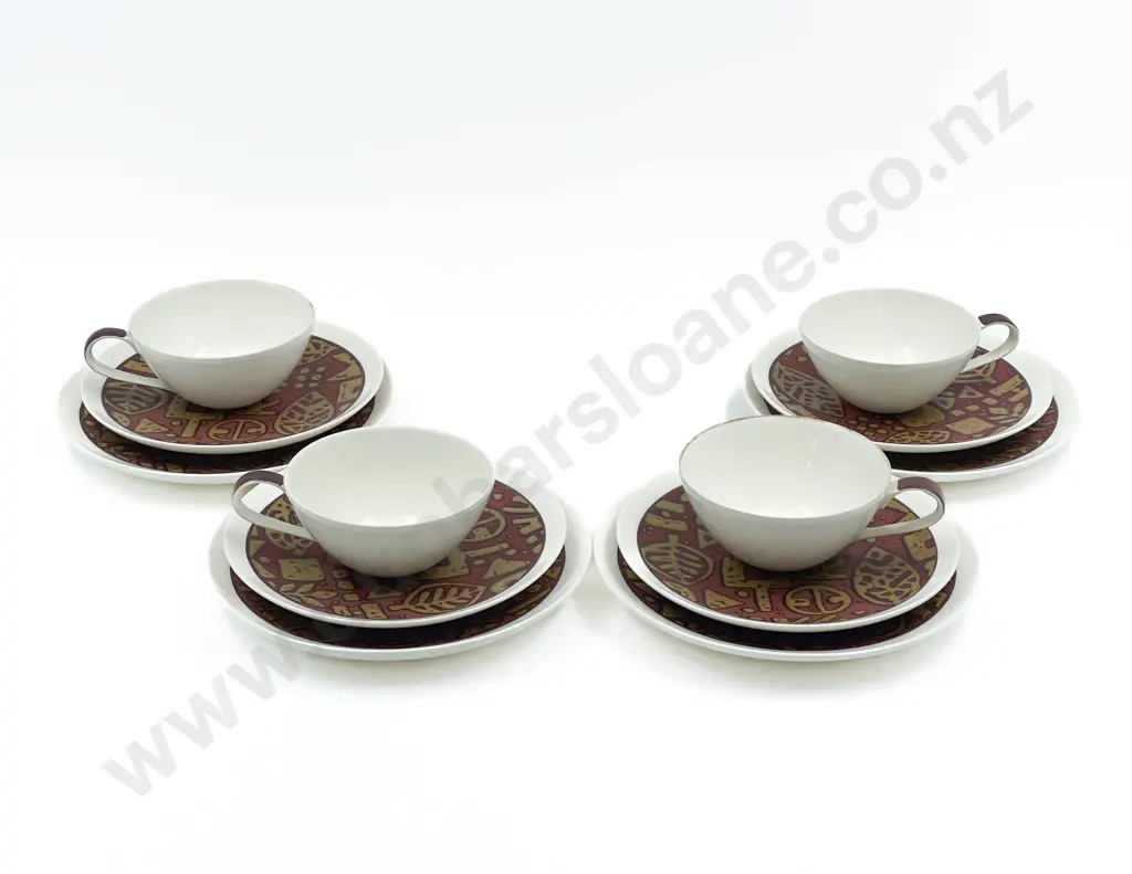 Mid C20th Satsuma Four Cup Saucer and Plates Image 1++