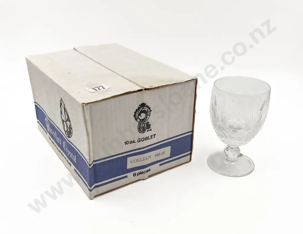 Boxed Six Waterford Colleen Pattern 10oz Goblets Image 1++
